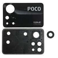 Скло камери для Xiaomi Poco X4 Pro 5G with frame (комплект) Black Скло камери для Xiaomi Poco X4 Pro 5G with frame (комплект) Black