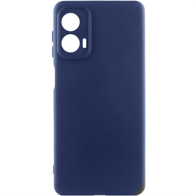 Накладка (з мікрофіброю) Silicone Cover Lakshmi Full Camera для Motorola Moto G24- темно-синій