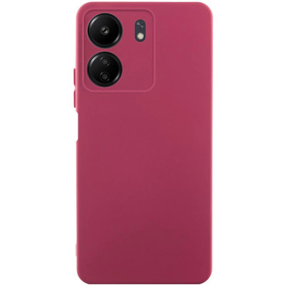 Накладка (з мікрофіброю) Silicone Cover Lakshmi Full Camera (A) для Xiaomi Redmi 13C 4G / Poco C65- марсала