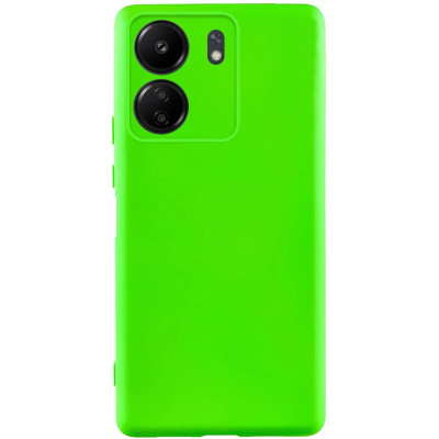 Накладка (з мікрофіброю) Silicone Cover Lakshmi Full Camera (A) для Xiaomi Redmi 13C 4G / Poco C65- салатовий