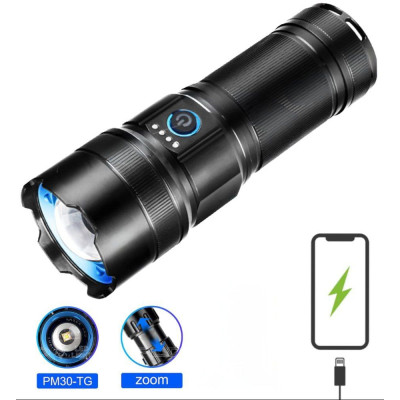Ліхтарик AK180 White laser LED PM30-TG, 1х40700, power bank, ЗП Type-C, zoom, 5 фільтрів Ліхтарик AK180 White laser LED PM30-TG, 1х40700, power bank, ЗП Type-C, zoom, 5 фільтрів