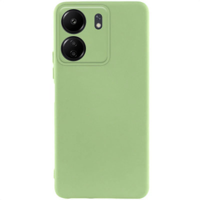 Накладка (з мікрофіброю) Silicone Cover Lakshmi Full Camera (A) для Xiaomi Redmi 13C 4G / Poco C65- фісташковий