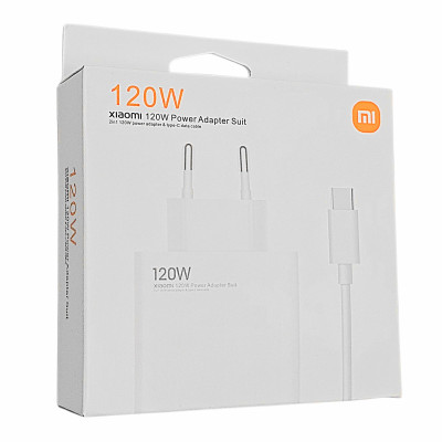 Мережевий зарядний пристрій Xiaomi (MDY-15-EJ) 120W PD (USB-A+USB-C) + кабель Type-C to Type-C- білий Мережевий зарядний пристрій Xiaomi (MDY-15-EJ) 120W PD (USB-A+USB-C) + кабель Type-C to Type-C- білий