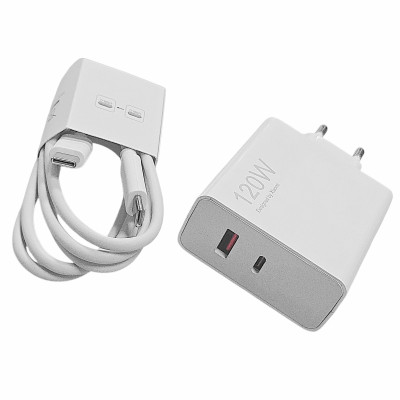 Мережевий зарядний пристрій Xiaomi (MDY-15-EJ) 120W PD (USB-A+USB-C) + кабель Type-C to Type-C- білий