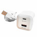 Мережевий зарядний пристрій Xiaomi (MDY-EP-1406) GaN 67W PD (USB-A+USB-C) + USB кабель Type-C- білий
