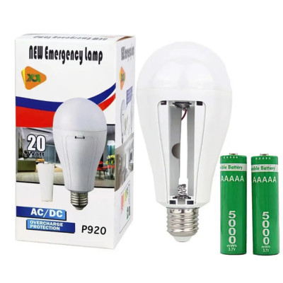 Уцінка!!! Лампочка LED P920 (20W, E27, 2x18650) світлодіодна з акумулятором (зломане кріплення на кришкі для акумулятора) Уцінка!!! Лампочка LED P920 (20W, E27, 2x18650) світлодіодна з акумулятором (зломане кріплення на кришкі для акумулятора)