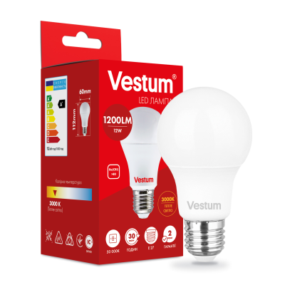 Лампа LED Vestum A60 12W 3000K 220V E27 Лампа LED Vestum A60 12W 3000K 220V E27