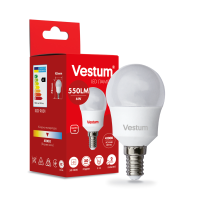 Лампа LED Vestum G45 6W 4100K 220V E14 Лампа LED Vestum G45 6W 4100K 220V E14