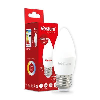 Лампа LED Vestum C37 4W 4100K 220V E27 Лампа LED Vestum C37 4W 4100K 220V E27