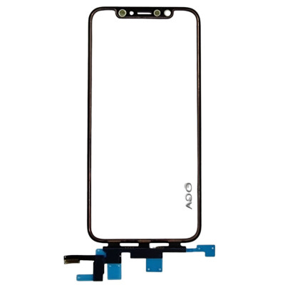 Сенсор для телефону iPhone X з коротким шлейфом, з OCA плівкою, Original PRC Black