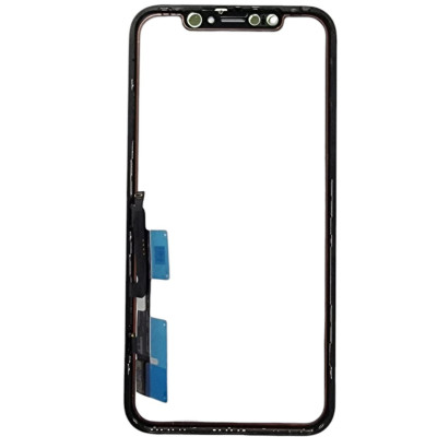 Сенсор для телефону iPhone XR з рамкою, з мікросхемою, з OCA плівкою Mitsubishi, Original Black