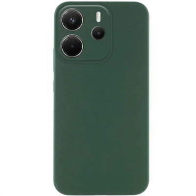 Накладка (з мікрофіброю) Silicone Cover Lakshmi Full Camera для Xiaomi Redmi Note 14 4G (UA/Europe)- темно-зелений