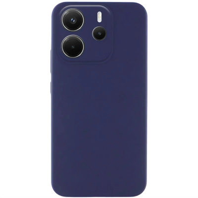 Накладка (з мікрофіброю) Silicone Cover Lakshmi Full Camera для Xiaomi Redmi Note 14 4G (UA/Europe)- темно-синій