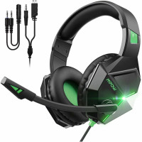 Навушники накладні ігрові BH-414A MPOW EG-10 Game Headset з мікрофоном- чорний з зеленим Навушники накладні ігрові BH-414A MPOW EG-10 Game Headset з мікрофоном- чорний з зеленим