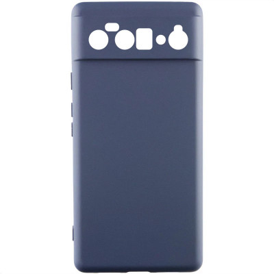 Накладка (з мікрофіброю) GETMAN Liquid Silk Full Camera для Google Pixel 6 Pro- темно-синій