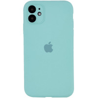 Накладка (з мікрофіброю) Silicon Case Full Camera для iPhone 12- бірюзовий