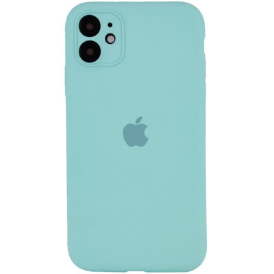 Накладка (з мікрофіброю) Silicon Case Full Camera для iPhone 12- бірюзовий