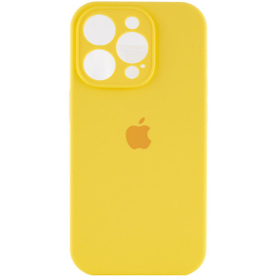 Накладка (з мікрофіброю) Silicon Case Full Camera для iPhone 15 Pro Max- жовтий