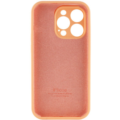 Накладка (з мікрофіброю) Silicon Case Full Camera для iPhone 15 Pro Max- світло-помаранчевий