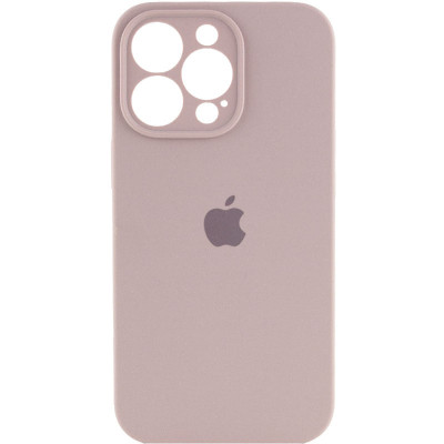 Накладка (з мікрофіброю) Silicon Case Full Camera для iPhone 15 Pro Max- пастельно-рожевий