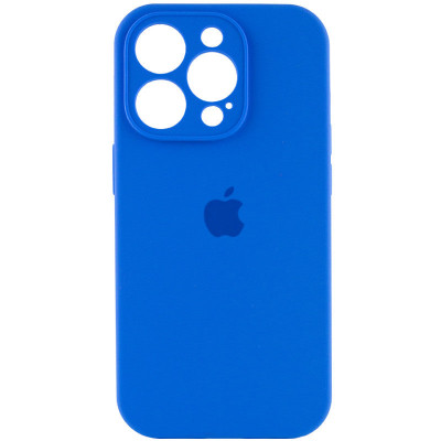 Накладка (з мікрофіброю) Silicon Case Full Camera для iPhone 15 Pro Max- морський синій