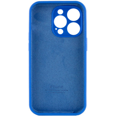 Накладка (з мікрофіброю) Silicon Case Full Camera для iPhone 15 Pro Max- морський синій