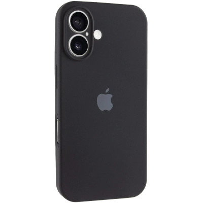 Накладка (з мікрофіброю) Silicon Case Full Camera для iPhone 16- чорний