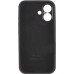 Накладка (з мікрофіброю) Silicon Case Full Camera для iPhone 16- чорний