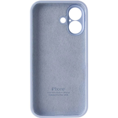 Накладка (з мікрофіброю) Silicon Case Full Camera для iPhone 16- бузково блакитний