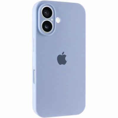Накладка (з мікрофіброю) Silicon Case Full Camera для iPhone 16- бузково блакитний