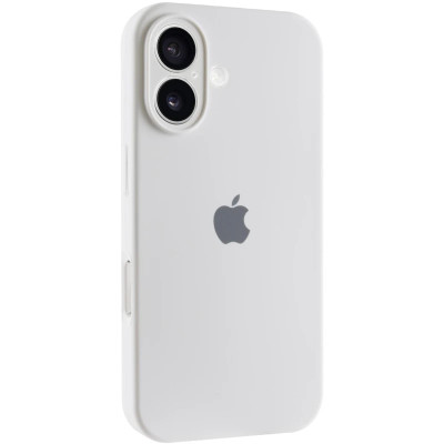 Накладка (з мікрофіброю) Silicon Case Full Camera для iPhone 16- білий