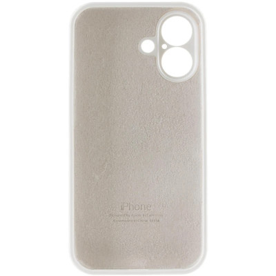Накладка (з мікрофіброю) Silicon Case Full Camera для iPhone 16- білий