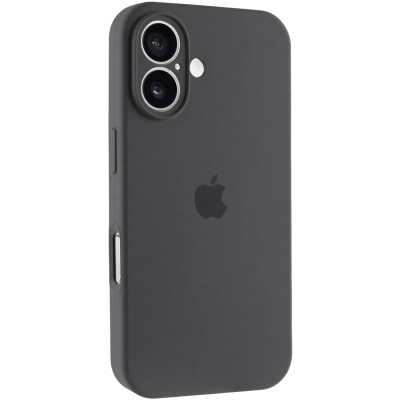 Накладка (з мікрофіброю) Silicon Case Full Camera для iPhone 16- темно-сірий