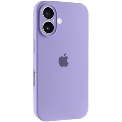 Накладка (з мікрофіброю) Silicon Case Full Camera для iPhone 16- бузковий