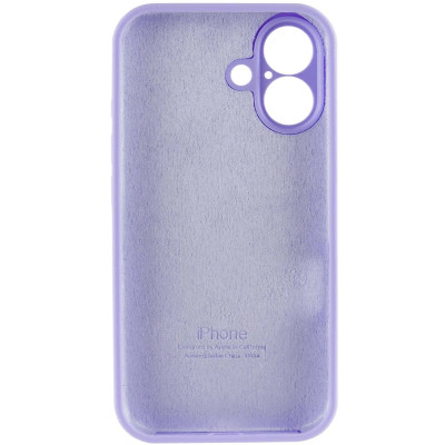 Накладка (з мікрофіброю) Silicon Case Full Camera для iPhone 16- бузковий