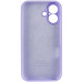Накладка (з мікрофіброю) Silicon Case Full Camera для iPhone 16- бузковий