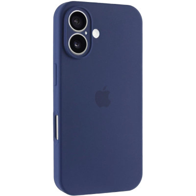 Накладка (з мікрофіброю) Silicon Case Full Camera для iPhone 16- синій
