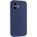 Накладка (з мікрофіброю) Silicon Case Full Camera для iPhone 16- синій