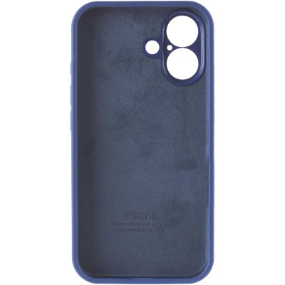 Накладка (з мікрофіброю) Silicon Case Full Camera для iPhone 16- синій