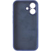 Накладка (з мікрофіброю) Silicon Case Full Camera для iPhone 16- синій