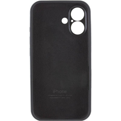 Накладка (з мікрофіброю) Silicon Case Full Camera для iPhone 16 Plus- чорний