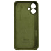 Накладка (з мікрофіброю) Silicon Case Full Camera для iPhone 16 Plus- темно-оливковий