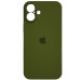 Накладка (з мікрофіброю) Silicon Case Full Camera для iPhone 16 Plus- темно-оливковий