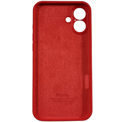 Накладка (з мікрофіброю) Silicon Case Full Camera для iPhone 16 Plus- червоний