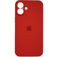 Накладка (з мікрофіброю) Silicon Case Full Camera для iPhone 16 Plus- червоний