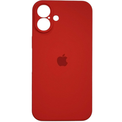 Накладка (з мікрофіброю) Silicon Case Full Camera для iPhone 16 Plus- червоний