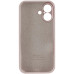 Накладка (з мікрофіброю) Silicon Case Full Camera для iPhone 16 Plus- пастельно-рожевий