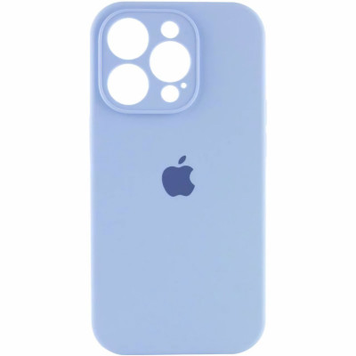 Накладка (з мікрофіброю) Silicon Case Full Camera для iPhone 16 Pro- бузково блакитний
