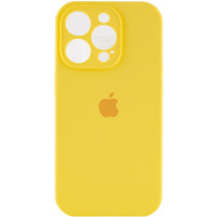 Накладка (з мікрофіброю) Silicon Case Full Camera для iPhone 16 Pro- жовтий