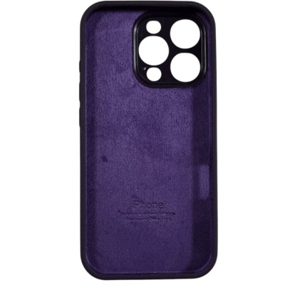 Накладка (з мікрофіброю) Silicon Case Full Camera для iPhone 16 Pro- чорничний